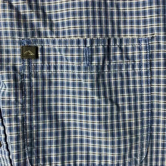 TERRAIN BY WRANGLER MENS SIZE XL BLUE BLACK PLAID LONG SLEEVE SHIRT - Picture 3 of 10